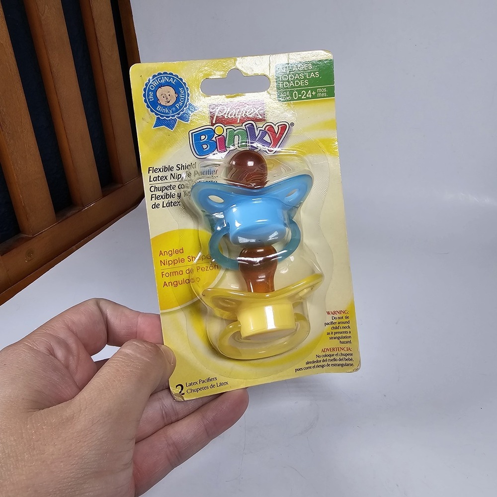 Vintage 2006 Playtex Binky Flexible Pacifiers Angled Latex Nipple 0-24+ NOS NEW